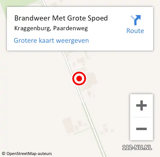 Locatie op kaart van de 112 melding: Brandweer Met Grote Spoed Naar Kraggenburg, Paardenweg op 26 september 2024 09:02