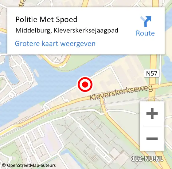 Locatie op kaart van de 112 melding: Politie Met Spoed Naar Middelburg, Kleverskerksejaagpad op 26 september 2024 09:09