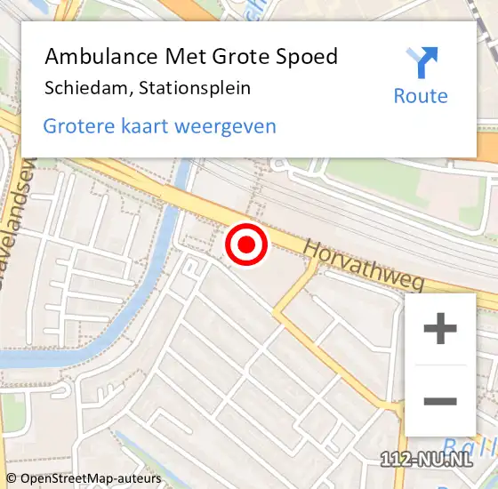 Locatie op kaart van de 112 melding: Ambulance Met Grote Spoed Naar Schiedam, Stationsplein op 26 september 2024 12:12