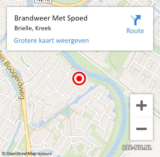 Locatie op kaart van de 112 melding: Brandweer Met Spoed Naar Brielle, Kreek op 26 september 2024 12:24