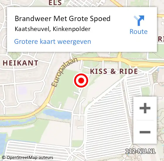 Locatie op kaart van de 112 melding: Brandweer Met Grote Spoed Naar Kaatsheuvel, Kinkenpolder op 26 september 2024 13:16