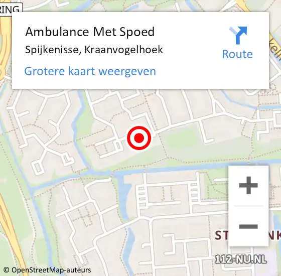 Locatie op kaart van de 112 melding: Ambulance Met Spoed Naar Spijkenisse, Kraanvogelhoek op 26 september 2024 14:16