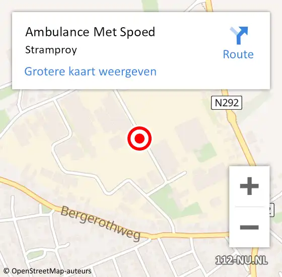 Locatie op kaart van de 112 melding: Ambulance Met Spoed Naar Stramproy op 26 september 2024 14:32