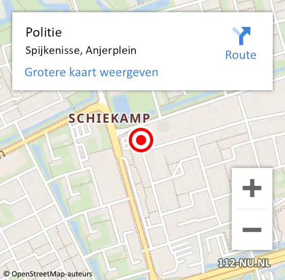 Locatie op kaart van de 112 melding: Politie Spijkenisse, Anjerplein op 26 september 2024 14:41