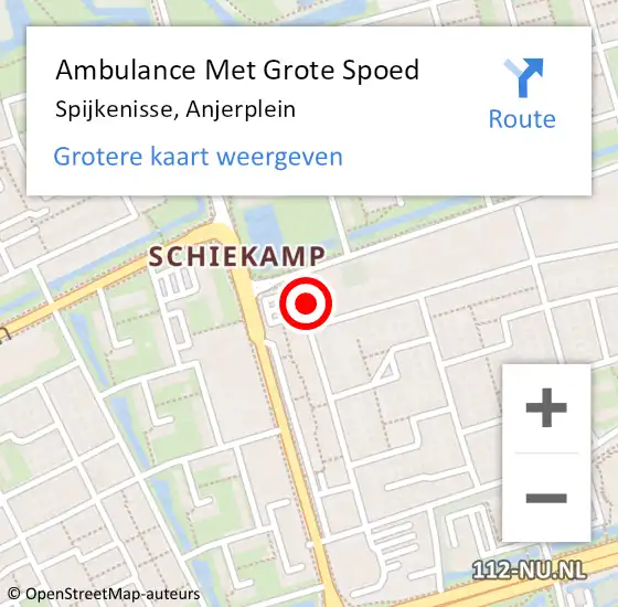 Locatie op kaart van de 112 melding: Ambulance Met Grote Spoed Naar Spijkenisse, Anjerplein op 26 september 2024 14:41