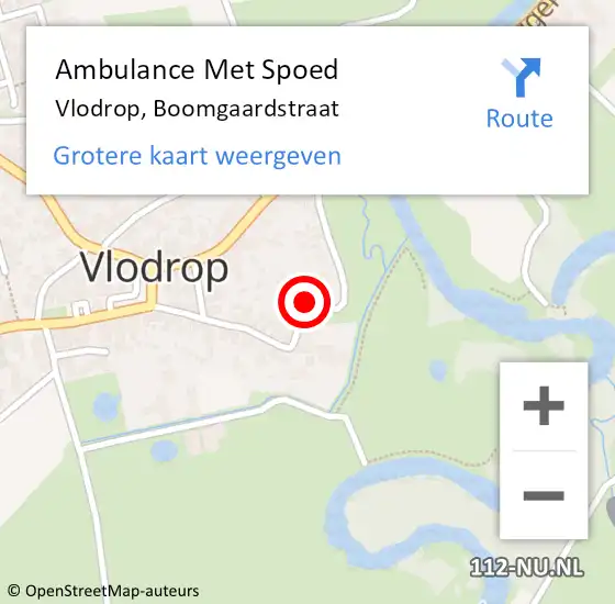 Locatie op kaart van de 112 melding: Ambulance Met Spoed Naar Vlodrop, Boomgaardstraat op 26 september 2024 14:49