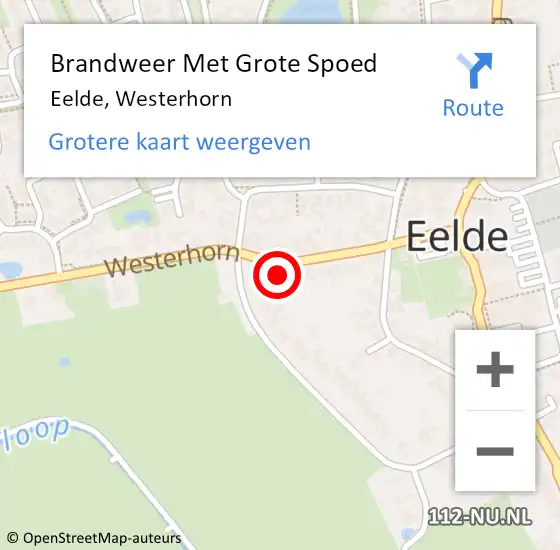 Locatie op kaart van de 112 melding: Brandweer Met Grote Spoed Naar Eelde, Westerhorn op 26 september 2024 14:50