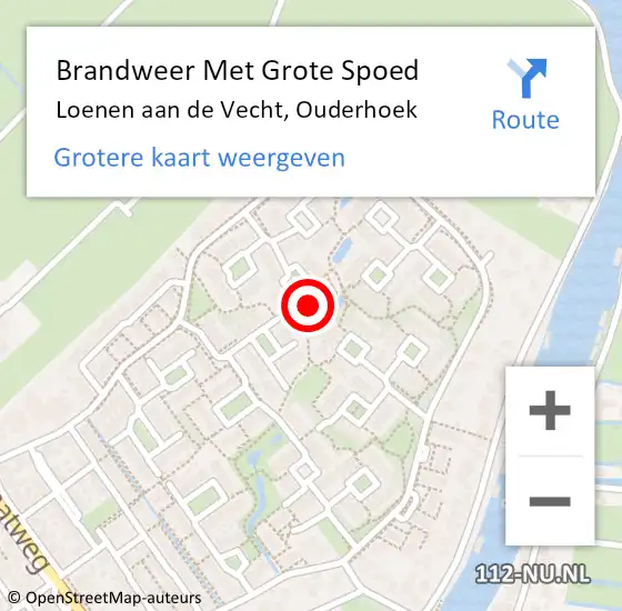 Locatie op kaart van de 112 melding: Brandweer Met Grote Spoed Naar Loenen aan de Vecht, Ouderhoek op 26 september 2024 14:57