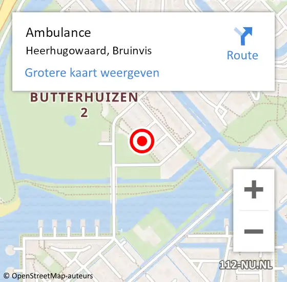 Locatie op kaart van de 112 melding: Ambulance Heerhugowaard, Bruinvis op 26 september 2024 15:40