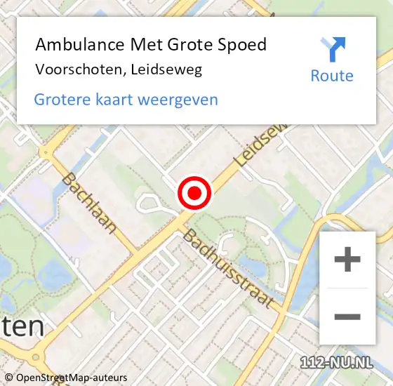 Locatie op kaart van de 112 melding: Ambulance Met Grote Spoed Naar Voorschoten, Leidseweg op 26 september 2024 15:41