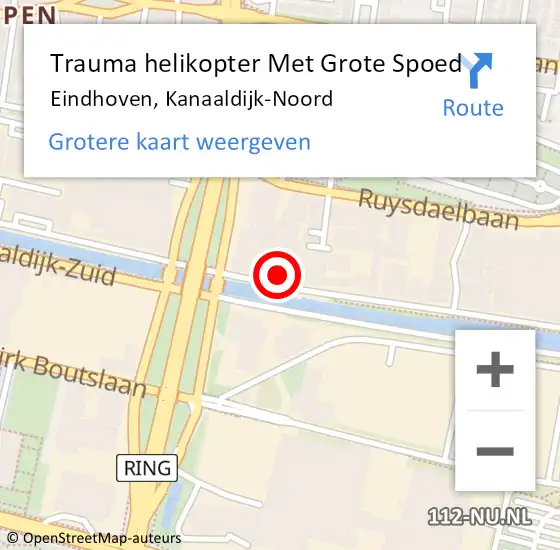 Locatie op kaart van de 112 melding: Trauma helikopter Met Grote Spoed Naar Eindhoven, Kanaaldijk-Noord op 26 september 2024 16:16