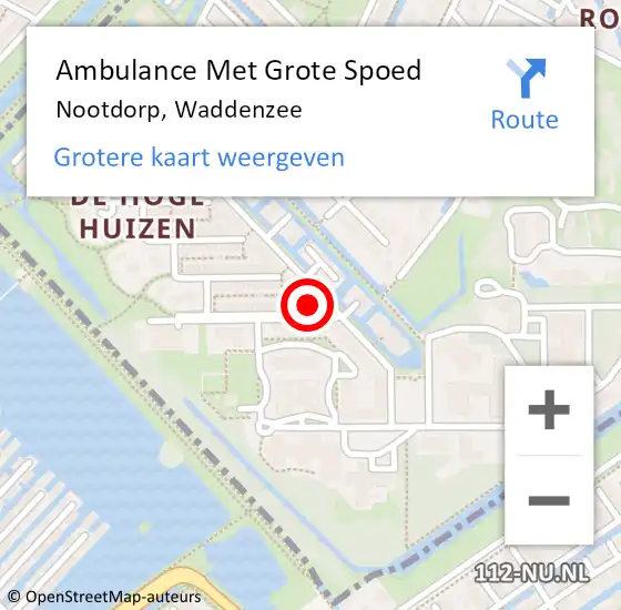 Locatie op kaart van de 112 melding: Ambulance Met Grote Spoed Naar Nootdorp, Waddenzee op 26 september 2024 16:39