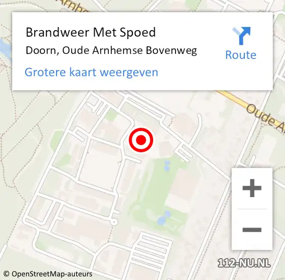 Locatie op kaart van de 112 melding: Brandweer Met Spoed Naar Doorn, Oude Arnhemse Bovenweg op 26 september 2024 16:44