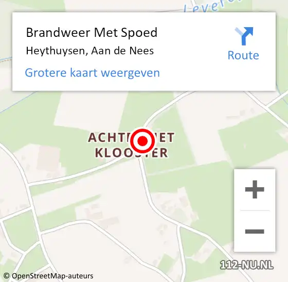 Locatie op kaart van de 112 melding: Brandweer Met Spoed Naar Heythuysen, Aan de Nees op 26 september 2024 17:04