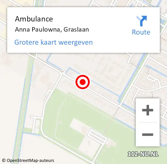 Locatie op kaart van de 112 melding: Ambulance Anna Paulowna, Graslaan op 26 september 2024 17:17