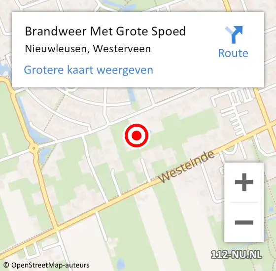 Locatie op kaart van de 112 melding: Brandweer Met Grote Spoed Naar Nieuwleusen, Westerveen op 21 oktober 2014 13:19