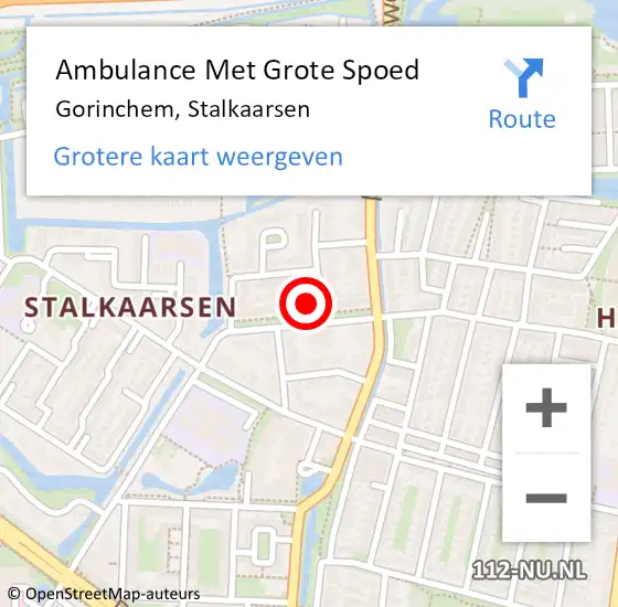 Locatie op kaart van de 112 melding: Ambulance Met Grote Spoed Naar Gorinchem, Stalkaarsen op 26 september 2024 17:40