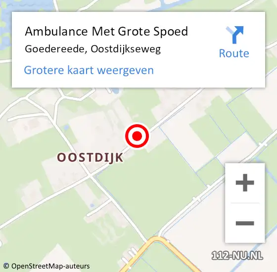 Locatie op kaart van de 112 melding: Ambulance Met Grote Spoed Naar Goedereede, Oostdijkseweg op 26 september 2024 17:40