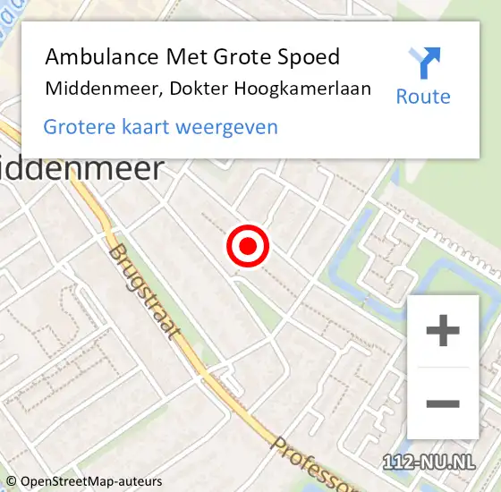 Locatie op kaart van de 112 melding: Ambulance Met Grote Spoed Naar Middenmeer, Dokter Hoogkamerlaan op 26 september 2024 18:27