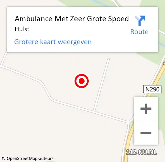 Locatie op kaart van de 112 melding: Ambulance Met Zeer Grote Spoed Naar Hulst op 26 september 2024 18:41