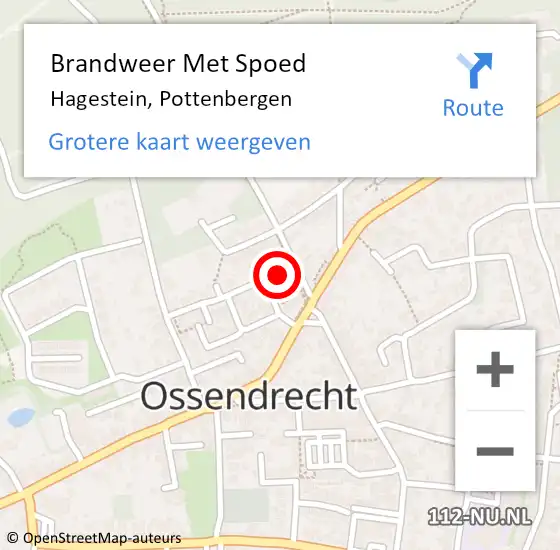 Locatie op kaart van de 112 melding: Brandweer Met Spoed Naar Hagestein, Pottenbergen op 26 september 2024 18:53