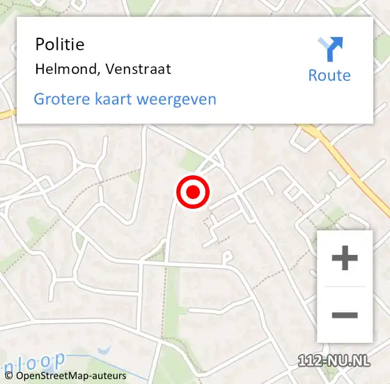 Locatie op kaart van de 112 melding: Politie Helmond, Venstraat op 26 september 2024 19:34