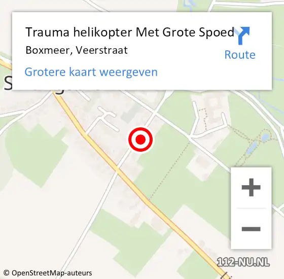 Locatie op kaart van de 112 melding: Trauma helikopter Met Grote Spoed Naar Boxmeer, Veerstraat op 26 september 2024 19:48