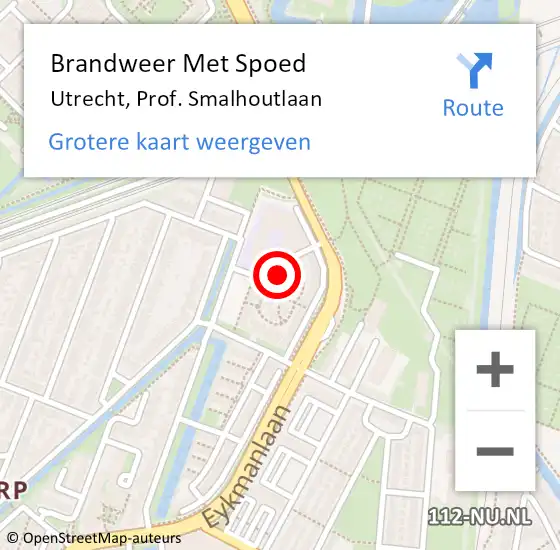 Locatie op kaart van de 112 melding: Brandweer Met Spoed Naar Utrecht, Prof. Smalhoutlaan op 26 september 2024 20:02