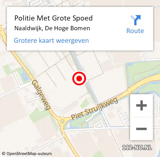 Locatie op kaart van de 112 melding: Politie Met Grote Spoed Naar Naaldwijk, De Hoge Bomen op 26 september 2024 20:17