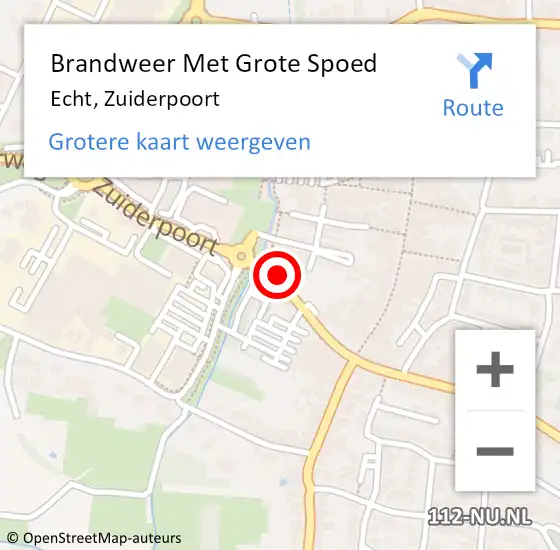 Locatie op kaart van de 112 melding: Brandweer Met Grote Spoed Naar Echt, Zuiderpoort op 26 september 2024 21:47