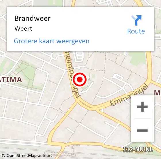 Locatie op kaart van de 112 melding: Brandweer Weert op 26 september 2024 21:53