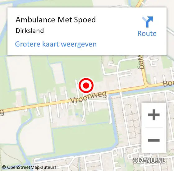 Locatie op kaart van de 112 melding: Ambulance Met Spoed Naar Dirksland op 27 september 2024 05:28