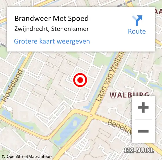 Locatie op kaart van de 112 melding: Brandweer Met Spoed Naar Zwijndrecht, Stenenkamer op 27 september 2024 07:01