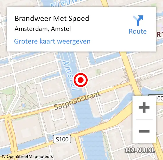 Locatie op kaart van de 112 melding: Brandweer Met Spoed Naar Amsterdam, Amstel op 27 september 2024 07:18