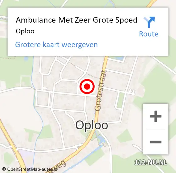 Locatie op kaart van de 112 melding: Ambulance Met Zeer Grote Spoed Naar Oploo op 27 september 2024 08:27