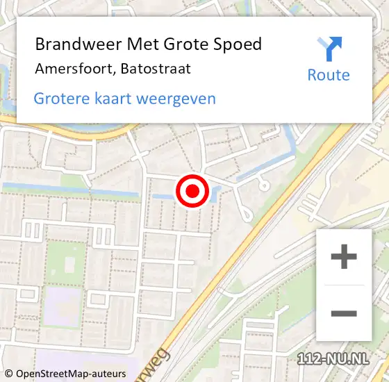 Locatie op kaart van de 112 melding: Brandweer Met Grote Spoed Naar Amersfoort, Batostraat op 27 september 2024 09:04