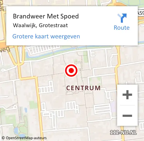 Locatie op kaart van de 112 melding: Brandweer Met Spoed Naar Waalwijk, Grotestraat op 27 september 2024 09:55