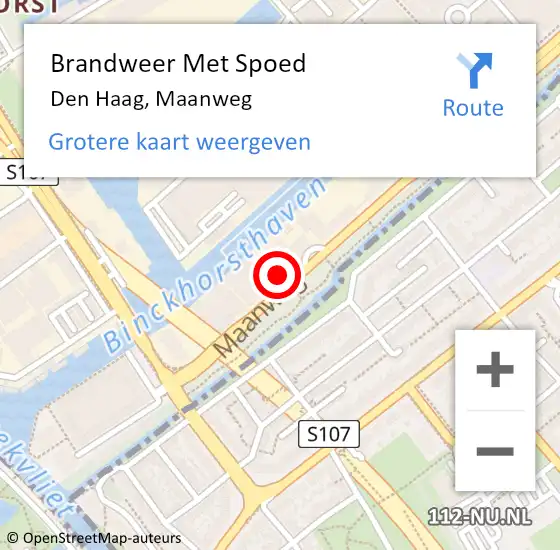 Locatie op kaart van de 112 melding: Brandweer Met Spoed Naar Den Haag, Maanweg op 27 september 2024 10:15