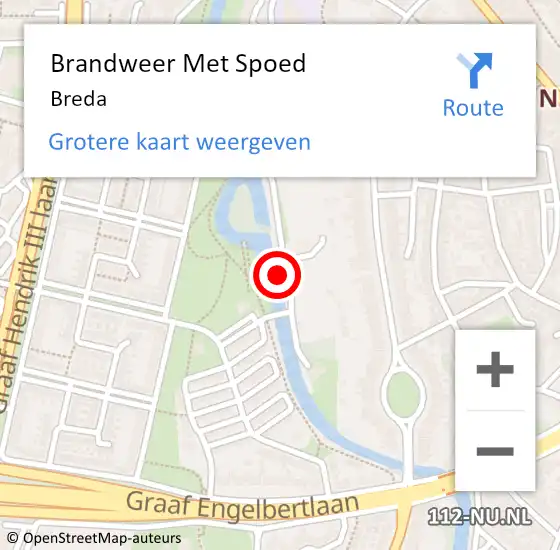 Locatie op kaart van de 112 melding: Brandweer Met Spoed Naar Breda op 27 september 2024 10:18