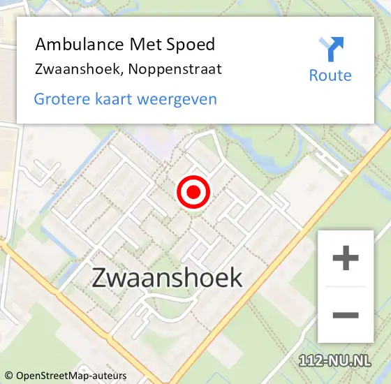 Locatie op kaart van de 112 melding: Ambulance Met Spoed Naar Zwaanshoek, Noppenstraat op 27 september 2024 10:41