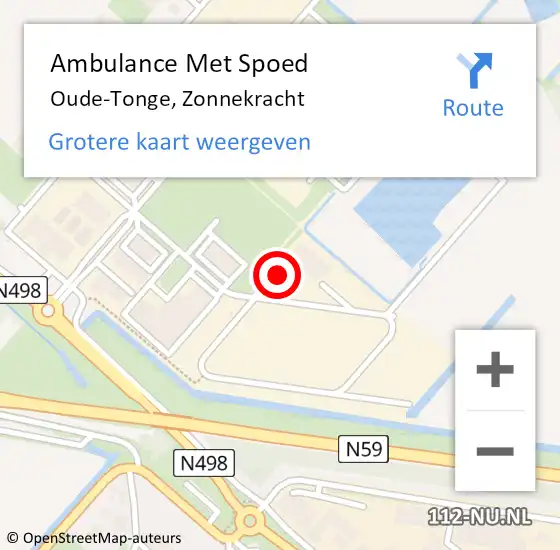 Locatie op kaart van de 112 melding: Ambulance Met Spoed Naar Oude-Tonge, Zonnekracht op 27 september 2024 10:42