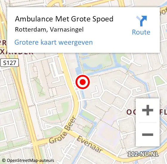 Locatie op kaart van de 112 melding: Ambulance Met Grote Spoed Naar Rotterdam, Varnasingel op 27 september 2024 10:51