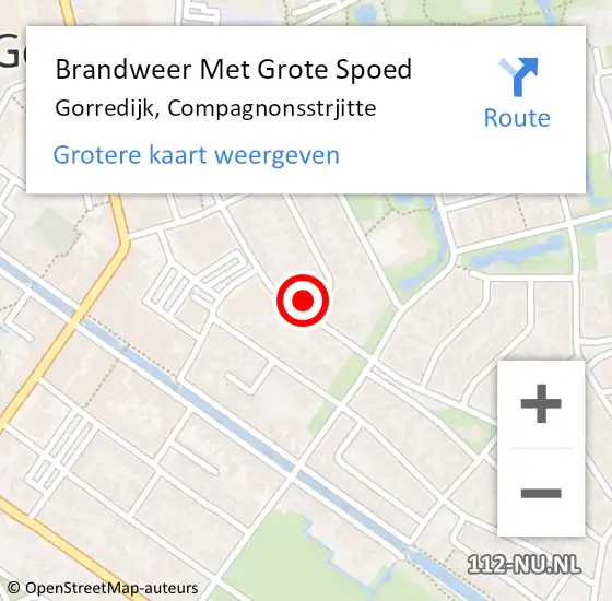 Locatie op kaart van de 112 melding: Brandweer Met Grote Spoed Naar Gorredijk, Compagnonsstrjitte op 27 september 2024 11:27