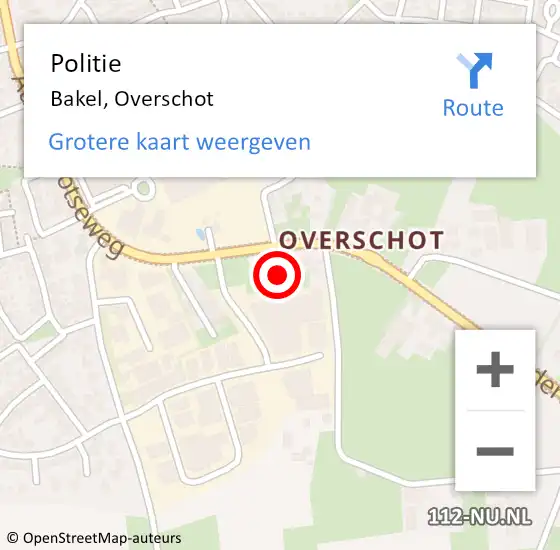 Locatie op kaart van de 112 melding: Politie Bakel, Overschot op 27 september 2024 11:27