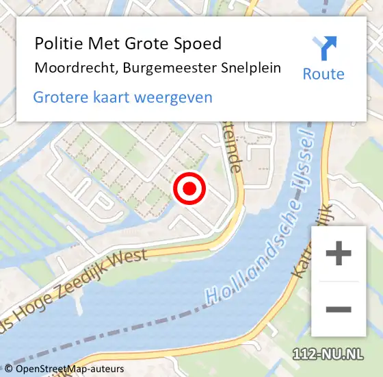 Locatie op kaart van de 112 melding: Politie Met Grote Spoed Naar Moordrecht, Burgemeester Snelplein op 27 september 2024 11:29