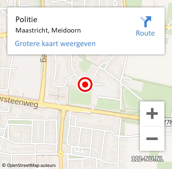 Locatie op kaart van de 112 melding: Politie Maastricht, Meidoorn op 27 september 2024 11:43