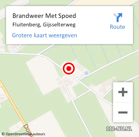 Locatie op kaart van de 112 melding: Brandweer Met Spoed Naar Fluitenberg, Gijsselterweg op 27 september 2024 11:48