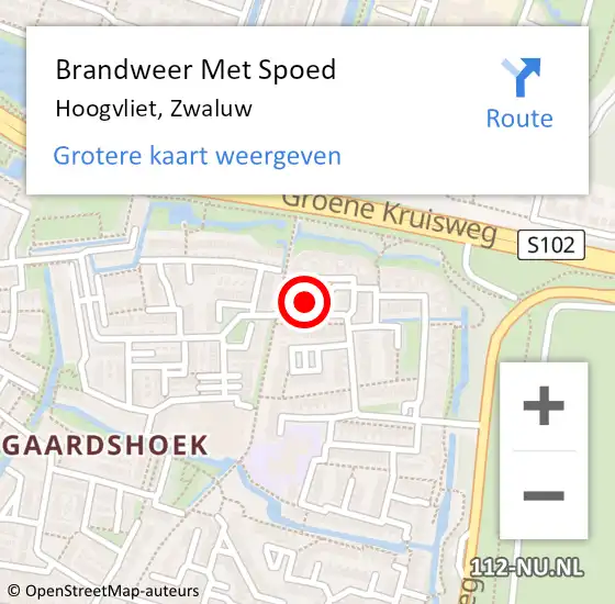 Locatie op kaart van de 112 melding: Brandweer Met Spoed Naar Hoogvliet, Zwaluw op 27 september 2024 11:50