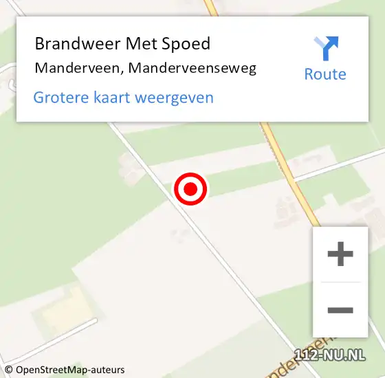 Locatie op kaart van de 112 melding: Brandweer Met Spoed Naar Manderveen, Manderveenseweg op 27 september 2024 12:03