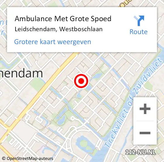 Locatie op kaart van de 112 melding: Ambulance Met Grote Spoed Naar Leidschendam, Westboschlaan op 27 september 2024 12:03